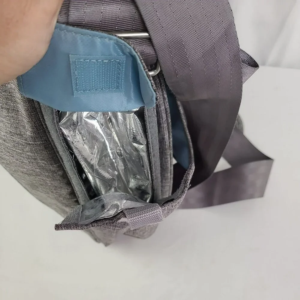 Columbia Diaper Bag Vista Hills Grey w Thermal Bottle Pocket & Removeable Pad